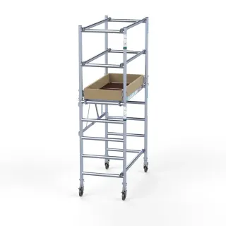 Small mobile aluminum scaffold Compact - 75 cm x 140 cm x 350 cm