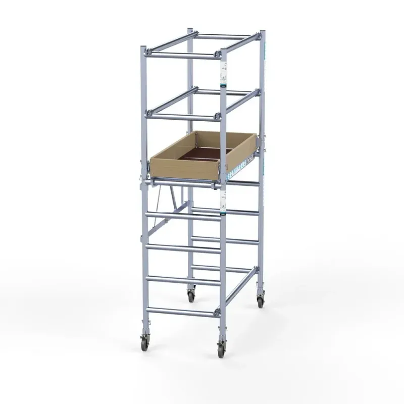 Small mobile aluminum scaffold Compact - 75 cm x 140 cm x 350 cm