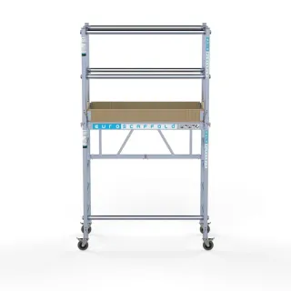 Small mobile aluminum scaffold Compact - 75 cm x 140 cm x 350 cm