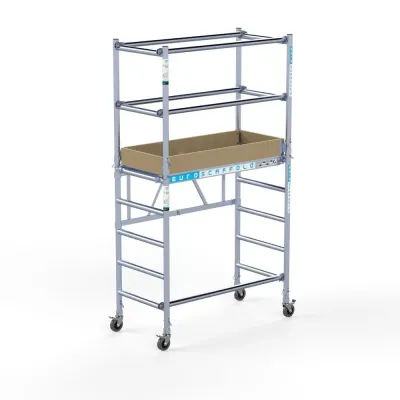 Small mobile aluminum scaffold Compact - 75 cm x 140 cm x 350 cm