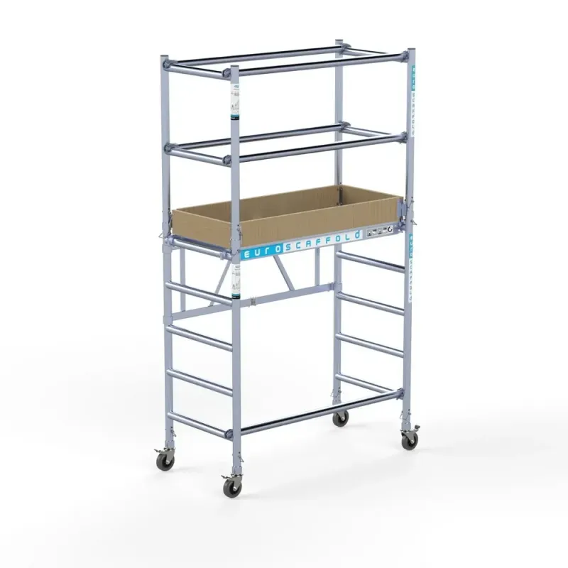 Small mobile aluminum scaffold Compact - 75 cm x 140 cm x 350 cm