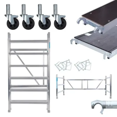 Hliníkové pojízdné lešení CT26 - 90 cm x 190 cm x 4 m + 30 cm plošina