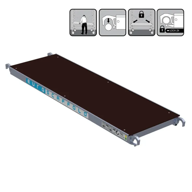 Platforma Euroscaffold bez poklopu - 60 cm x 190 cm - ľahká montáž