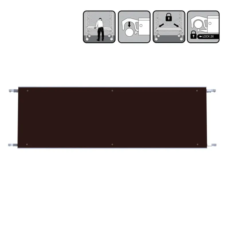 Platforma Euroscaffold bez włazu - 60 cm x 190 cm - łatwy montaż