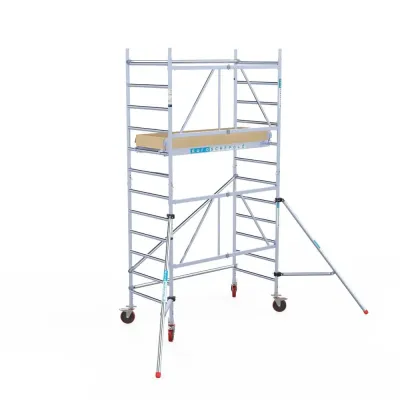 Rusztowanie jezdne aluminiowe - 90 cm x 190 cm x 4,7 m - reg. koła