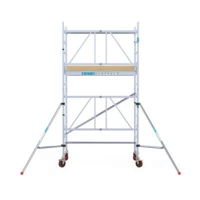 Rusztowanie jezdne aluminiowe - 90 cm x 190 cm x 4,7 m - reg. koła