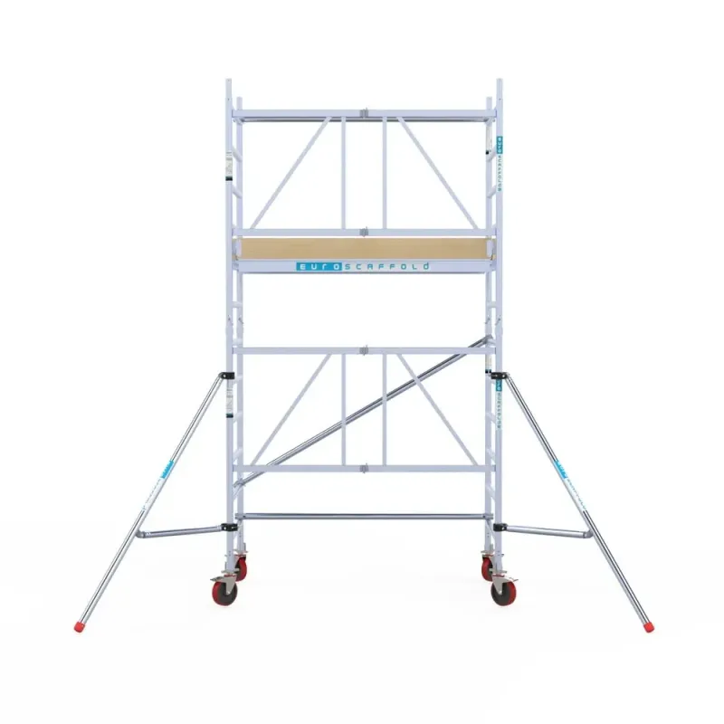 Mobile aluminum scaffold - 90 cm x 190 cm x 4.7 m - adjustable wheels