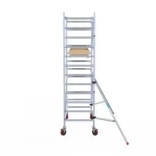 Mobile aluminum scaffold - 90 cm x 190 cm x 4.7 m - adjustable wheels