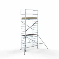 Mobile aluminum scaffold 90 cm x 190 cm x 5.8 m + additional stabilizers