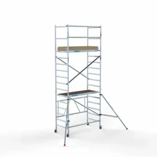 Mobile aluminum scaffold 90 cm x 190 cm x 5.8 m + additional stabilizers