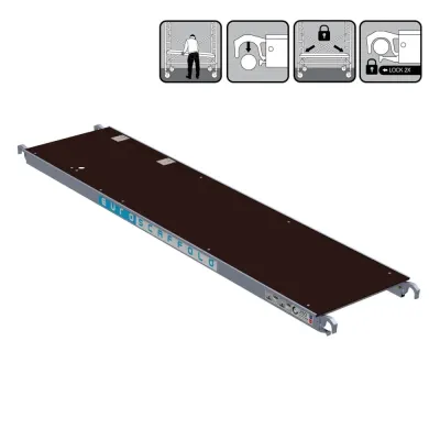 Euroscaffold platform with hatch - 60 cm x 250 cm - easy assembly