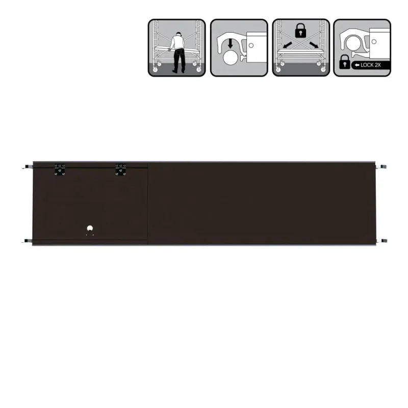 Euroscaffold platform with hatch - 60 cm x 250 cm - easy assembly