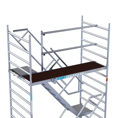 Rusztowanie aluminiowe - wieża schodowa - 135 cm x 250 cm x 4,2 m