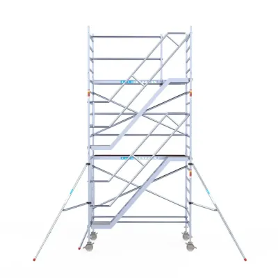 Rusztowanie aluminiowe - wieża schodowa - 135 cm x 250 cm x 6,2 m