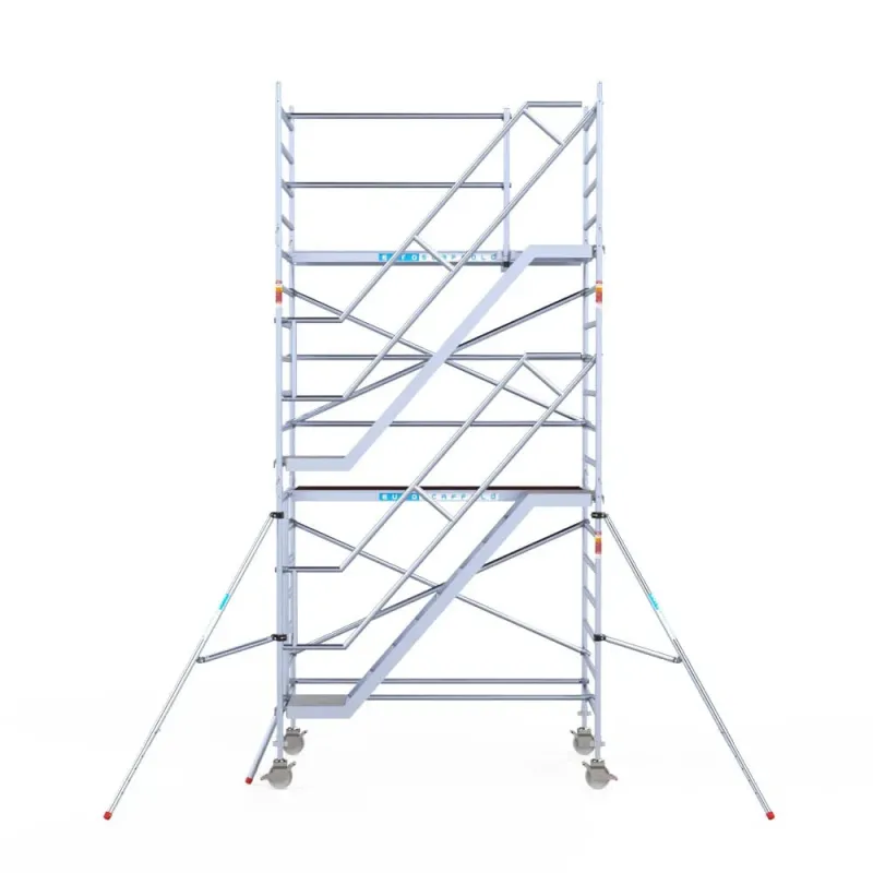 Rusztowanie aluminiowe - wieża schodowa - 135 cm x 250 cm x 6,2 m