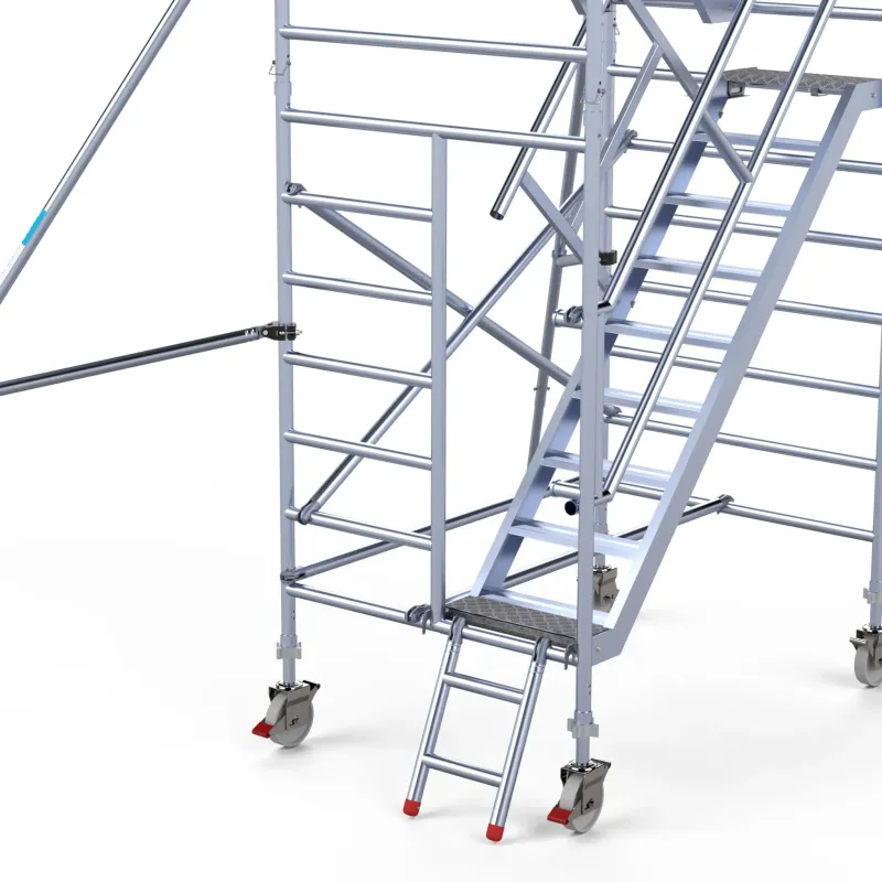 Rusztowanie aluminiowe - wieża schodowa - 135 cm x 250 cm x 8,2 m
