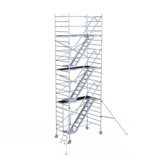 Rusztowanie aluminiowe - wieża schodowa - 135 cm x 250 cm x 8,2 m