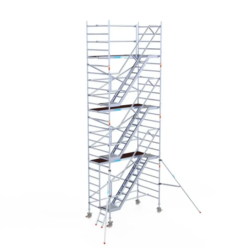 Rusztowanie aluminiowe - wieża schodowa - 135 cm x 250 cm x 8,2 m