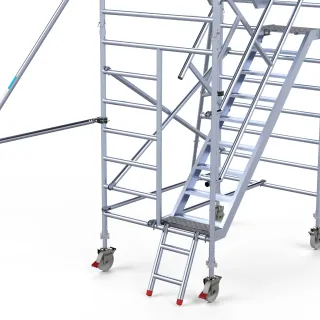 Rusztowanie aluminiowe - wieża schodowa - 135 cm x 250 cm x 10,2 m
