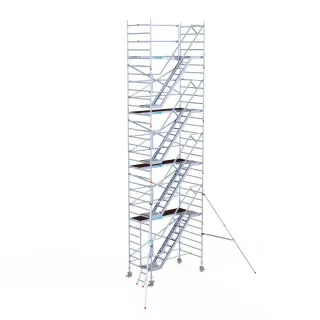 Rusztowanie aluminiowe - wieża schodowa - 135 cm x 250 cm x 10,2 m