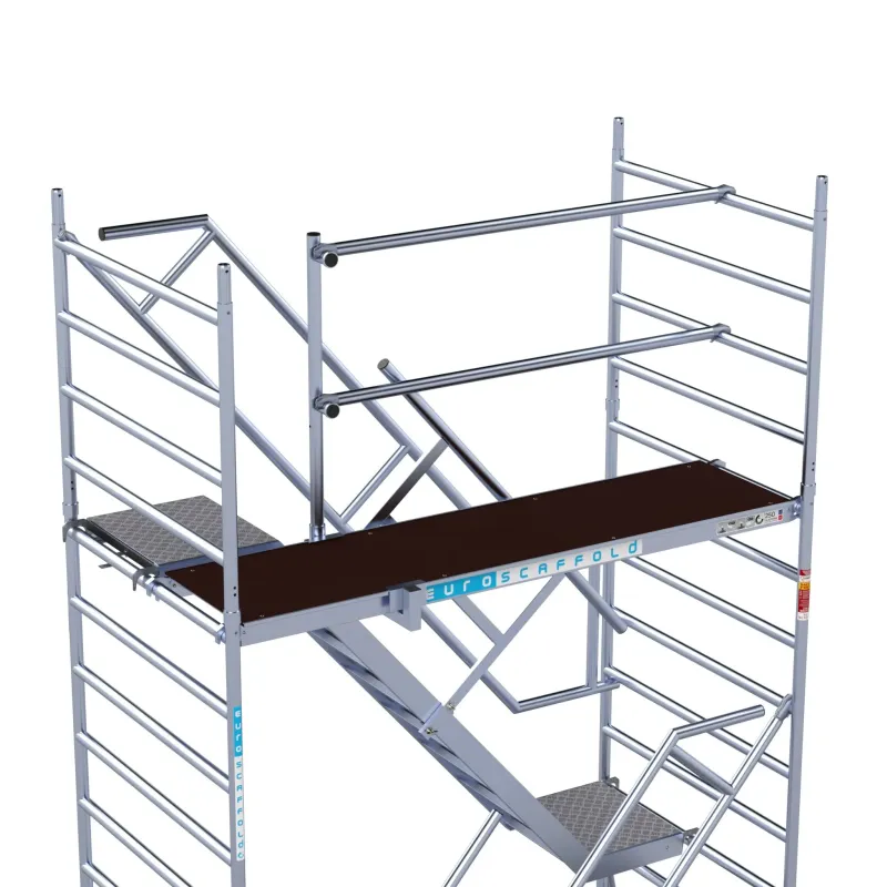 Rusztowanie aluminiowe - wieża schodowa - 135 cm x 250 cm x 14,2 m