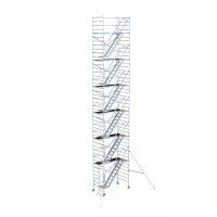 Rusztowanie aluminiowe - wieża schodowa - 135 cm x 250 cm x 14,2 m