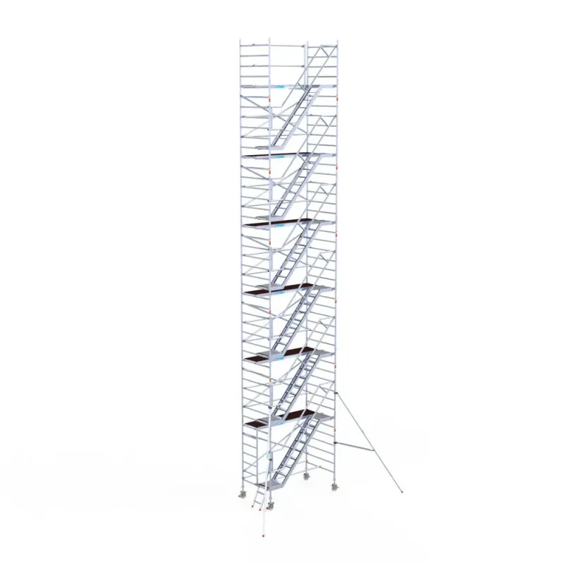 Rusztowanie aluminiowe - wieża schodowa - 135 cm x 250 cm x 14,2 m