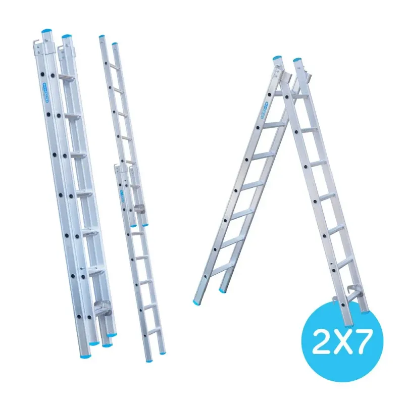 Rebrík Eurostairs (Euroscaffold) 2 x 7 - pracovná výška do 4,25 m