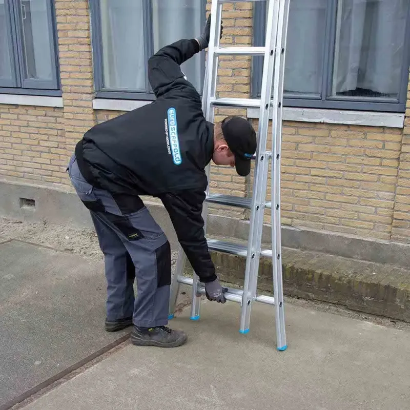 Drabina wygięta dwuelementowa Eurostairs (Euroscaffold) 2 x 8 - wysokość robocza do 4,50 m