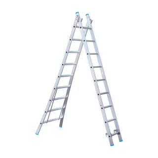 Drabina wygięta dwuelementowa Eurostairs (Euroscaffold) 2 x 9 - wysokość robocza do 5 m