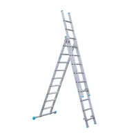 Stabilna drabina trzyelementowa Eurostairs (Euroscaffold) 3 x 9 - wysokość robocza do 6,5 m