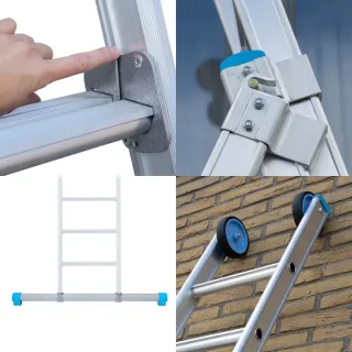 Stabilný trojelementový rebrík Eurostairs (Euroscaffold) 3 x 10 - pracovná výška do 7,25 m