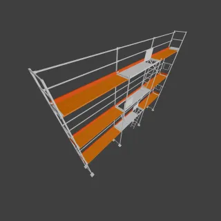 Rusztowanie elewacyjne Plettac PD70 - pole 3 m - 9 m x 8 m - 72 m2 roboczo