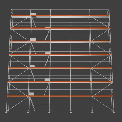 Rusztowanie ramowe Plettac PD70 - pole 3 m - 15 m x 16 m - 240 m2 roboczo