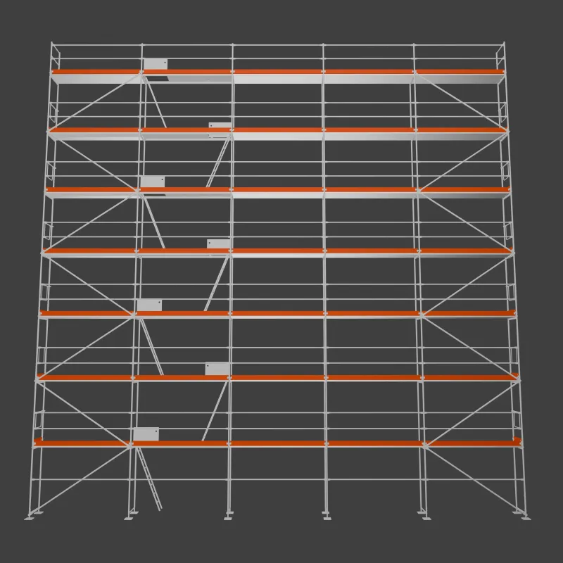 Rusztowanie ramowe Plettac PD70 - pole 3 m - 15 m x 16 m - 240 m2 roboczo