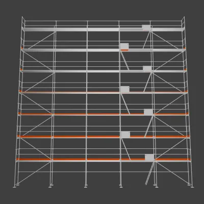 Rusztowanie ramowe Plettac PD70 - pole 3 m - 15 m x 16 m - 240 m2 roboczo