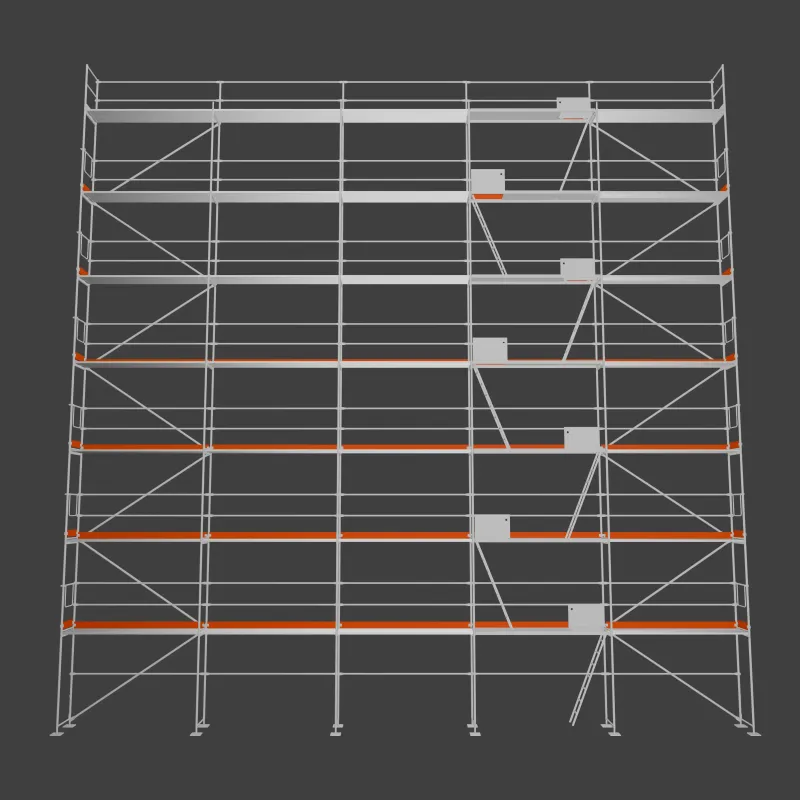 Rusztowanie ramowe Plettac PD70 - pole 3 m - 15 m x 16 m - 240 m2 roboczo