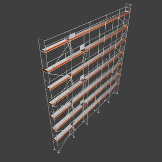 Rusztowanie ramowe Plettac PD70 - pole 3 m - 15 m x 16 m - 240 m2 roboczo